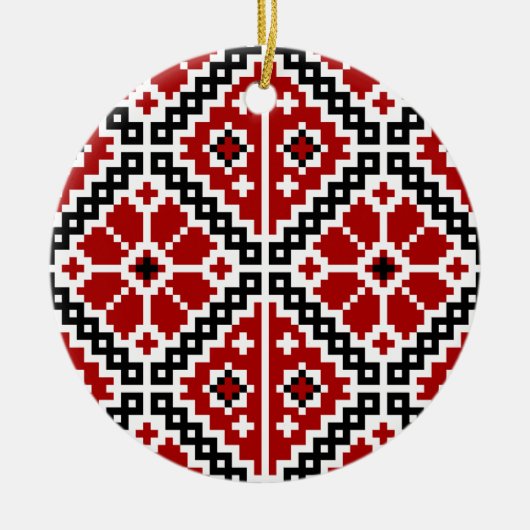 Ukrainische Stickerei Keramik Ornament (Vorne)