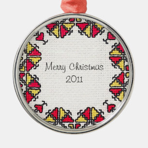 Ukrainische Stickerei Ornament Aus Metall