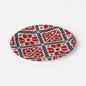 Ukrainische Stickerei Pappteller (Schrägansicht)