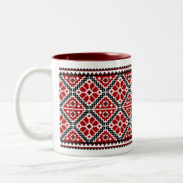 Ukrainische Stickerei (vyshyvanka) Tasse rot