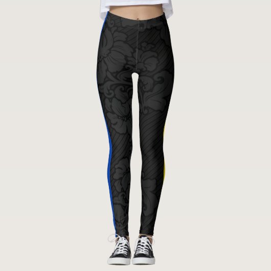 ukrainische Streifenflagge Leggings (Vorderseite)