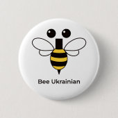 Ukrainische süße minimalistische Biene-Button Button (Vorderseite)