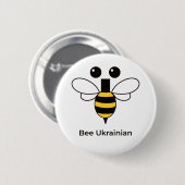 Ukrainische süße minimalistische Biene-Button Button (Vorne & Hinten)