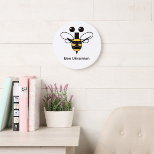 Ukrainische süße minimalistische Bienen-Wanduhr Große Wanduhr