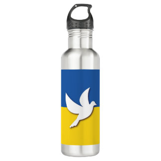 ukrainische Taubenflagge Edelstahlflasche