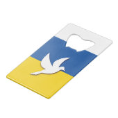 ukrainische Taubenflagge Geldbeutel Flaschenöffner (Rückseite Schrägansicht)