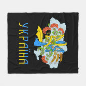 Ukrainische Trident-Liebe Ukraine Flag Tryzub Grap Fleecedecke (Vorderseite (Horizontal))