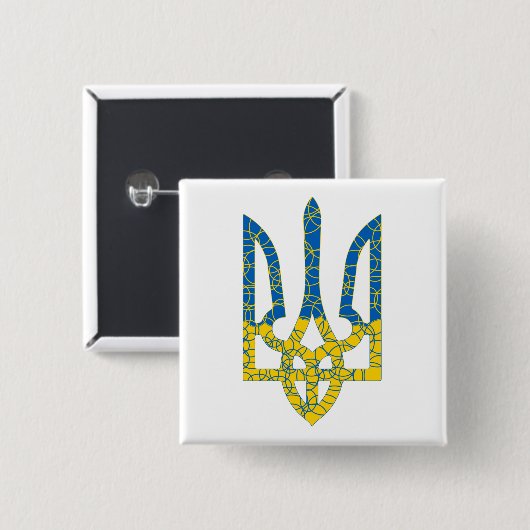 Ukrainische trident texturierte Flagge der Ukraine Button (Vorne & Hinten)