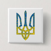 Ukrainische trident texturierte Flagge der Ukraine Button (Vorderseite)
