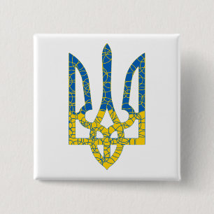 Ukrainische trident texturierte Flagge der Ukraine Button