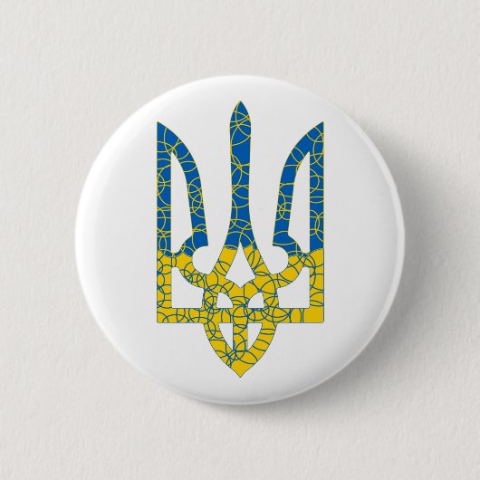 Ukrainische trident texturierte Flagge der Ukraine Button (Vorderseite)