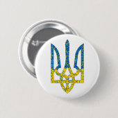 Ukrainische trident texturierte Flagge der Ukraine Button (Vorne & Hinten)