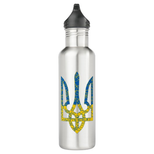 Ukrainische trident texturierte Flagge der Ukraine Edelstahlflasche (Rechts)