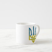 Ukrainische trident texturierte Flagge der Ukraine Espressotasse (Vorderseite Rechts)