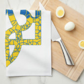 Ukrainische trident texturierte Flagge der Ukraine Geschirrtuch (Viertel Falte)