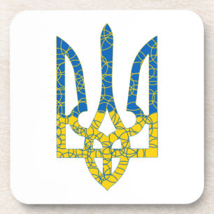 Ukrainische trident texturierte Flagge der Ukraine Getränkeuntersetzer