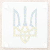 Ukrainische trident texturierte Flagge der Ukraine Glasuntersetzer (Rückseite)