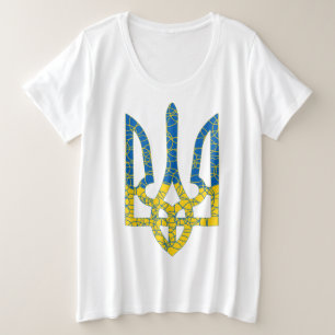 Ukrainische trident texturierte Flagge der Ukraine Große Größe T-Shirt