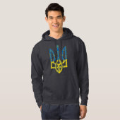 Ukrainische trident texturierte Flagge der Ukraine Hoodie (Vorne ganz)