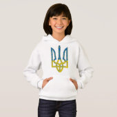 Ukrainische trident texturierte Flagge der Ukraine Hoodie (Vorne ganz)