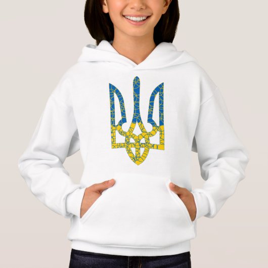 Ukrainische trident texturierte Flagge der Ukraine Hoodie (Vorderseite)