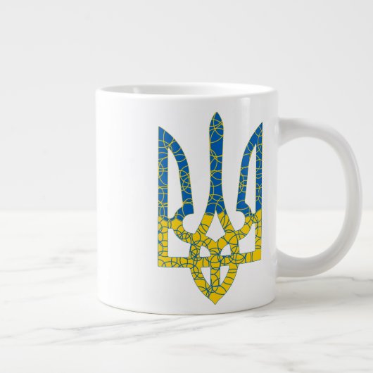 Ukrainische trident texturierte Flagge der Ukraine Jumbo-Tasse (Rechts)