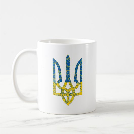 Ukrainische trident texturierte Flagge der Ukraine Kaffeetasse (Links)