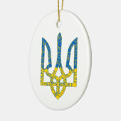 Ukrainische trident texturierte Flagge der Ukraine Keramik Ornament (Links)