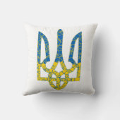 Ukrainische trident texturierte Flagge der Ukraine Kissen (Rückseite)