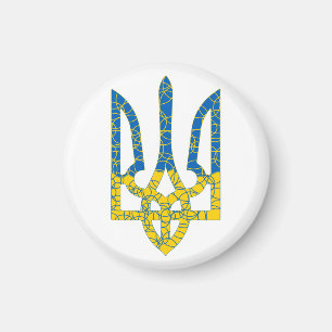 Ukrainische trident texturierte Flagge der Ukraine Magnet