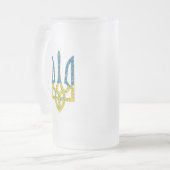 Ukrainische trident texturierte Flagge der Ukraine Mattglas Bierglas (Vorderseite Links)