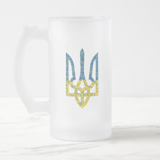 Ukrainische trident texturierte Flagge der Ukraine Mattglas Bierglas (Links)