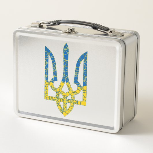 Ukrainische trident texturierte Flagge der Ukraine Metall Brotdose (Vorderseite)