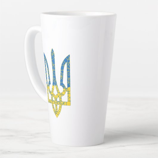 Ukrainische trident texturierte Flagge der Ukraine Milchtasse (Linke Ecke)