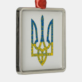 Ukrainische trident texturierte Flagge der Ukraine Ornament Aus Metall (Rechts)