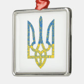 Ukrainische trident texturierte Flagge der Ukraine Ornament Aus Metall (Links)
