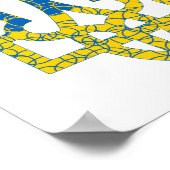 Ukrainische trident texturierte Flagge der Ukraine Poster (Ecke)