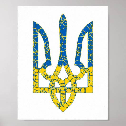 Ukrainische trident texturierte Flagge der Ukraine Poster (Vorne)