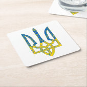 Ukrainische trident texturierte Flagge der Ukraine Rechteckiger Pappuntersetzer (angewinkelt)