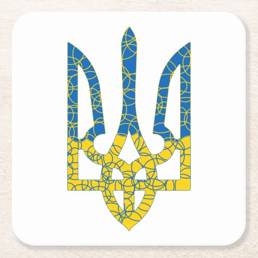 Ukrainische trident texturierte Flagge der Ukraine Rechteckiger Pappuntersetzer (Vorderseite)