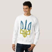 Ukrainische trident texturierte Flagge der Ukraine Sweatshirt (Vorne ganz)