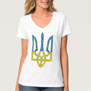 Ukrainische trident texturierte Flagge der Ukraine T-Shirt