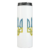 Ukrainische trident texturierte Flagge der Ukraine Thermosbecher (Rückseite)