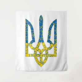 Ukrainische trident texturierte Flagge der Ukraine Wandteppich