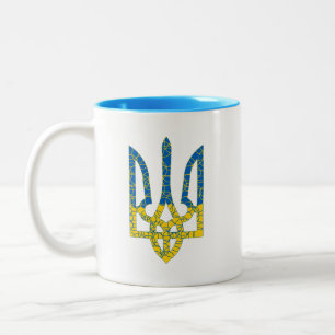 Ukrainische trident texturierte Flagge der Ukraine Zweifarbige Tasse