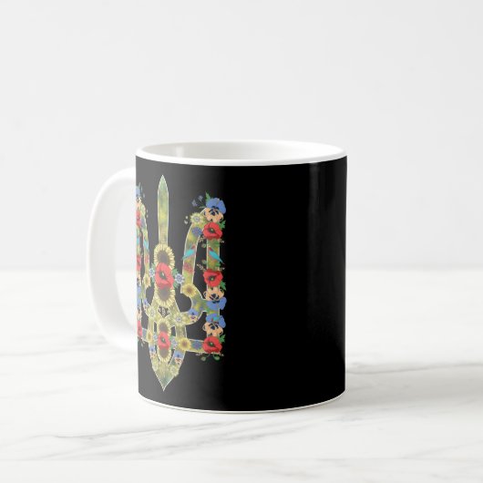 Ukrainische Trysub Floral Ukraine Vyshyvanka Kaffeetasse (Vorderseite Links)
