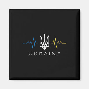 Ukrainische Tryzub-Flagge Herzschlag - Ukraine Dre Magnet
