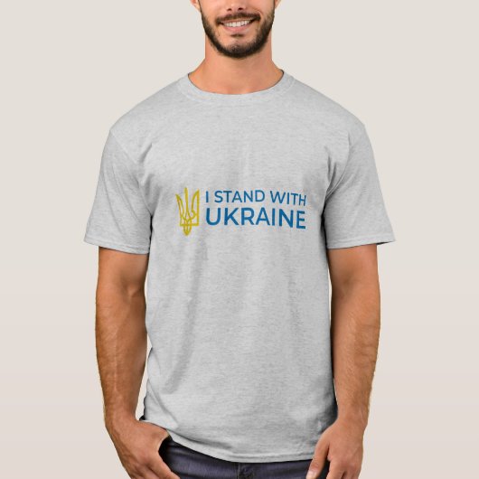 Ukrainische Tryzub (Trident) Ich stehe mit der Ukr T-Shirt (Vorderseite)