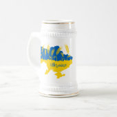 Ukrainische Typografie und Weizenohr auf ukrainisc Bierglas (Vorderseite Links)