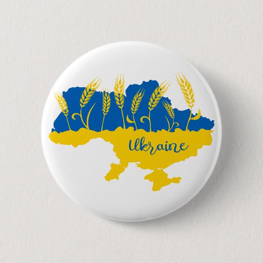 Ukrainische Typografie und Weizenohr auf ukrainisc Button (Vorderseite)
